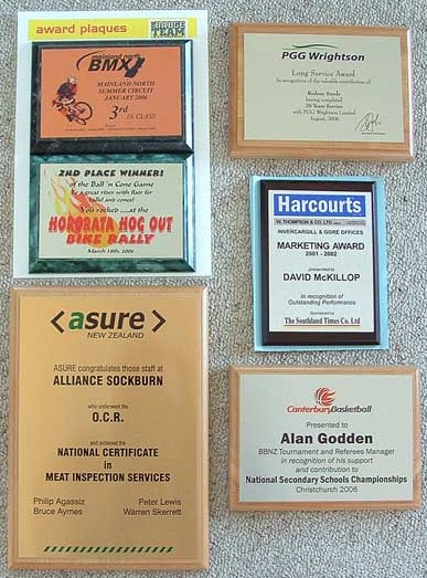 The Badge Team - Award Plaque examples