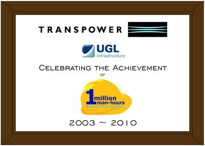 The Badge Team - Transpower UGL Award Plaque